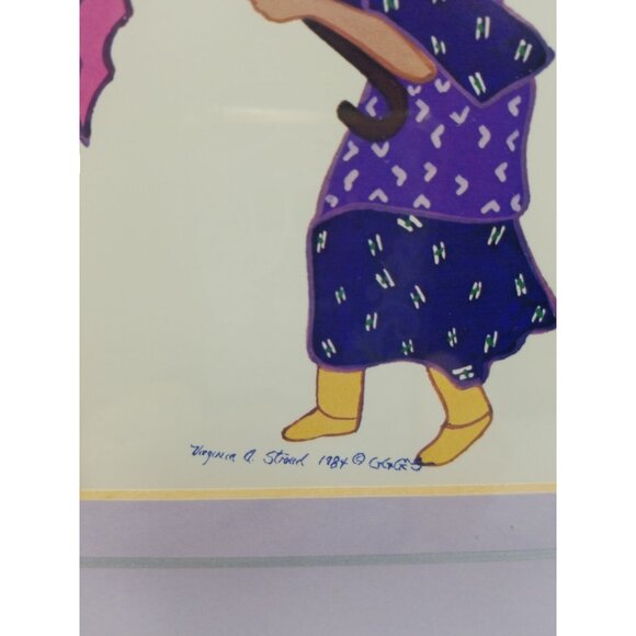 Virginia A. Stroud Framed Matted 1987 "What Happened To The Sun?" Vintage Signed - Picture 3 of 10